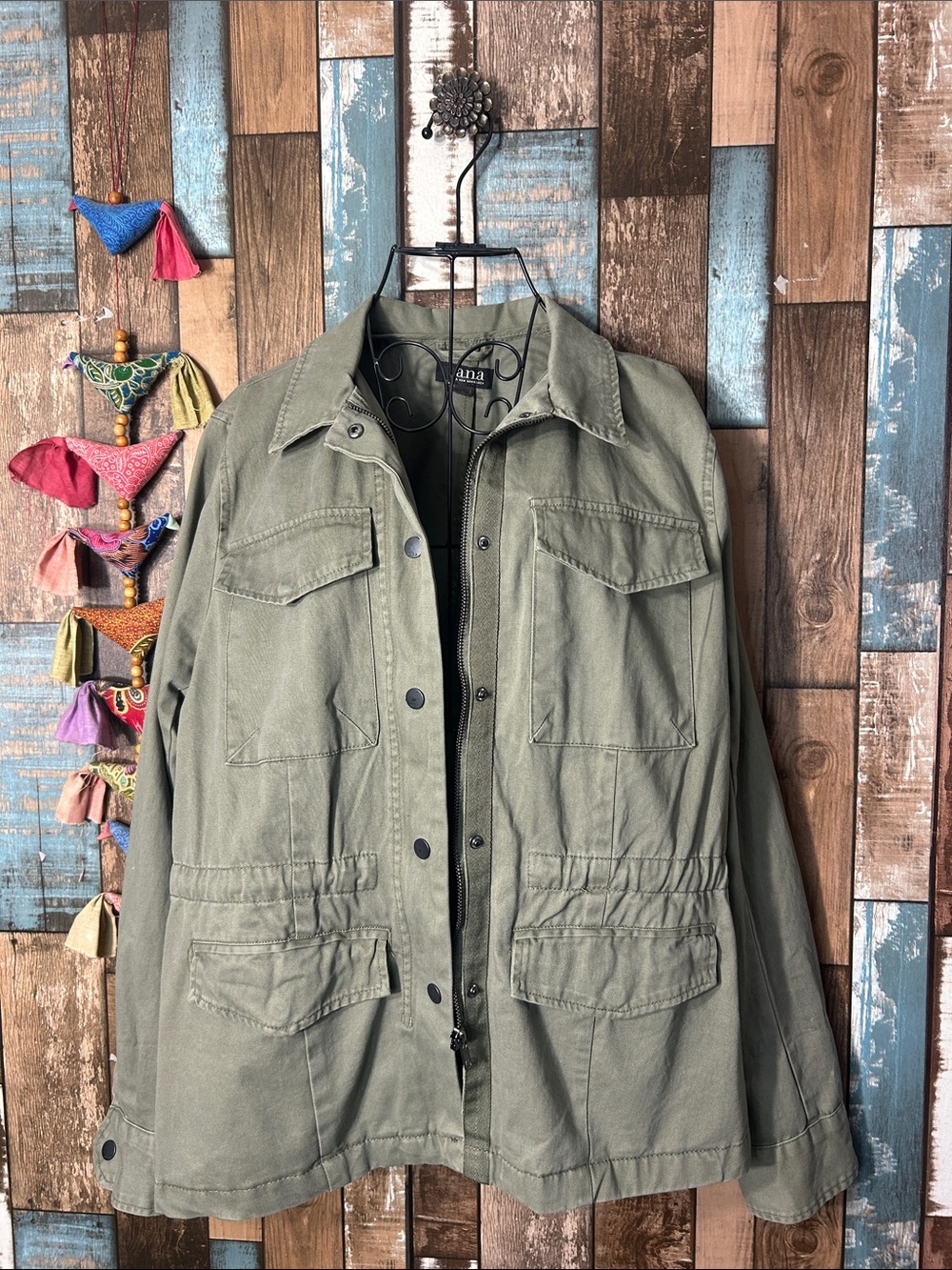 a.n.a Olive Utility Shirt Jacket with Patch Pockets